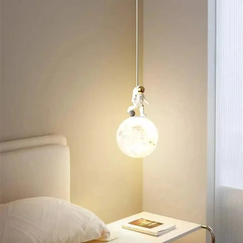 Afralia™ Astronaut Lunar Pendant Light Modern Minimalist TV Bedroom Decor