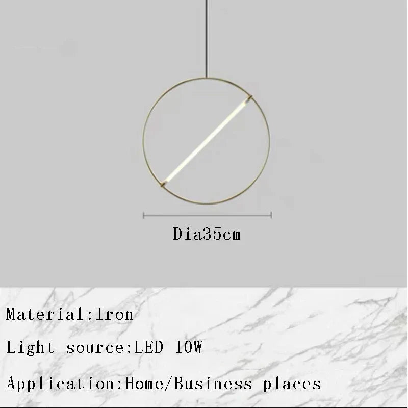 Afralia™ Metal Chandeliers - Modern Minimalist LED Round Hanglamp