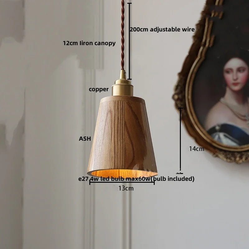 Afralia™ LED Wood Pendant Light Fixture | Adjustable Hanging Lamp for Home Decor