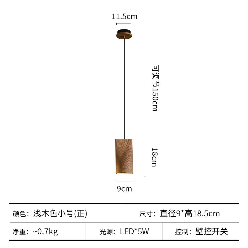 Afralia™ Nordic Wood Bedside Lamp LED Chandelier for Bedroom, Restaurant, and Bar Table