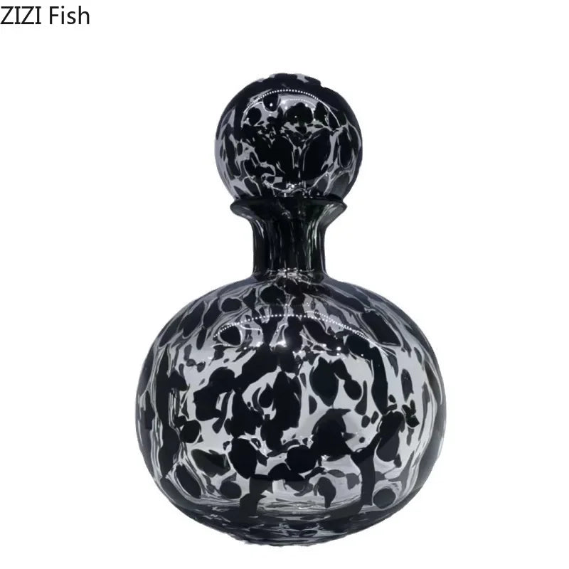 Afralia™ Leopard Texture Glass Vase: Modern Floral Vase for Chic Room Decor