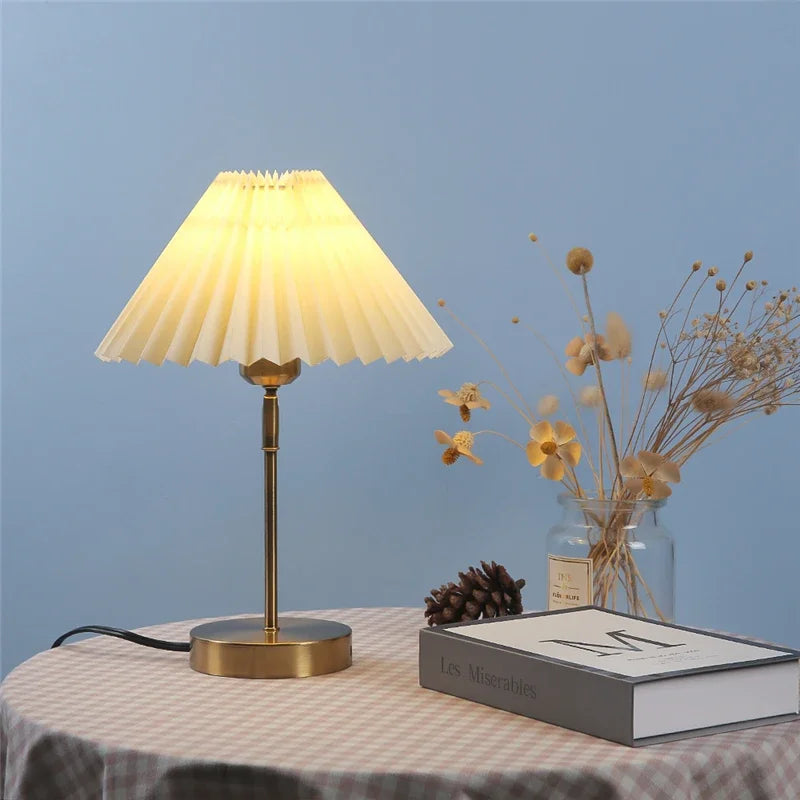 Afralia™ Pleated Table Lamps: Modern Adjustable Nordic LED Desk Lamp for Living Room Bedroom