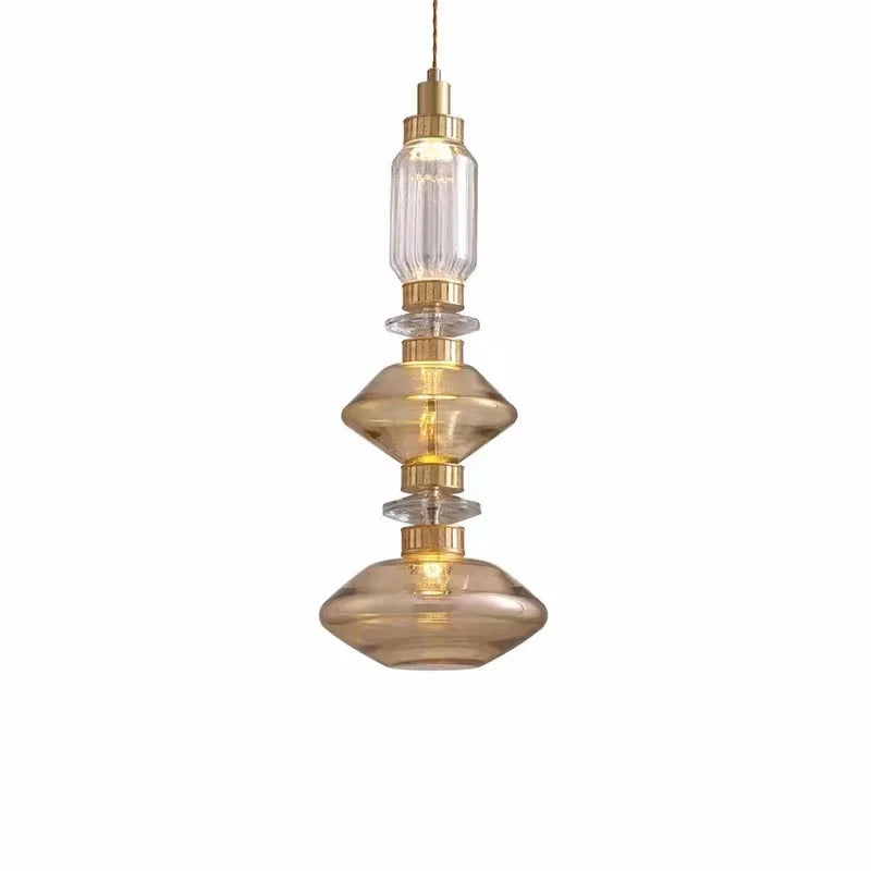 Afralia™ LED Glass Chandelier: Clear Amber Glass, Adjustable Wire 200cm, Modern Lighting Fixtures