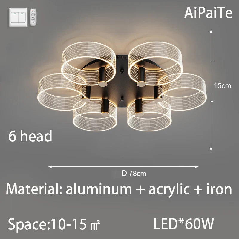Afralia™ Luxury Acrylic Chandelier for Living Room, Bedroom, Kitchen - LED 220V Luster