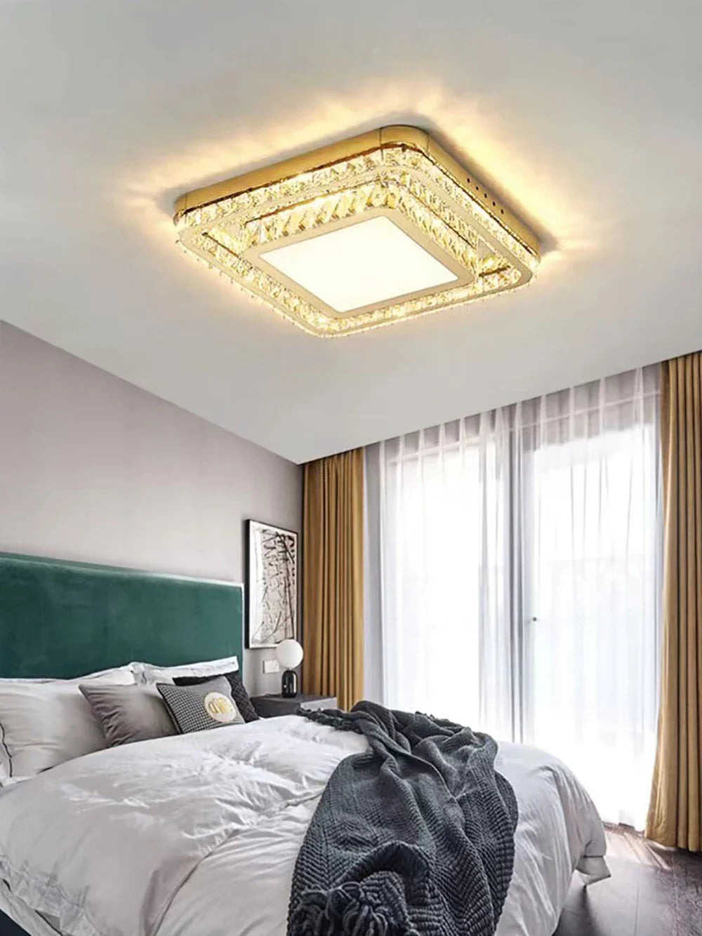 Afralia™ Crystal LED Ceiling Chandelier - Luxe Rectangular Design for Stylish Home Decor