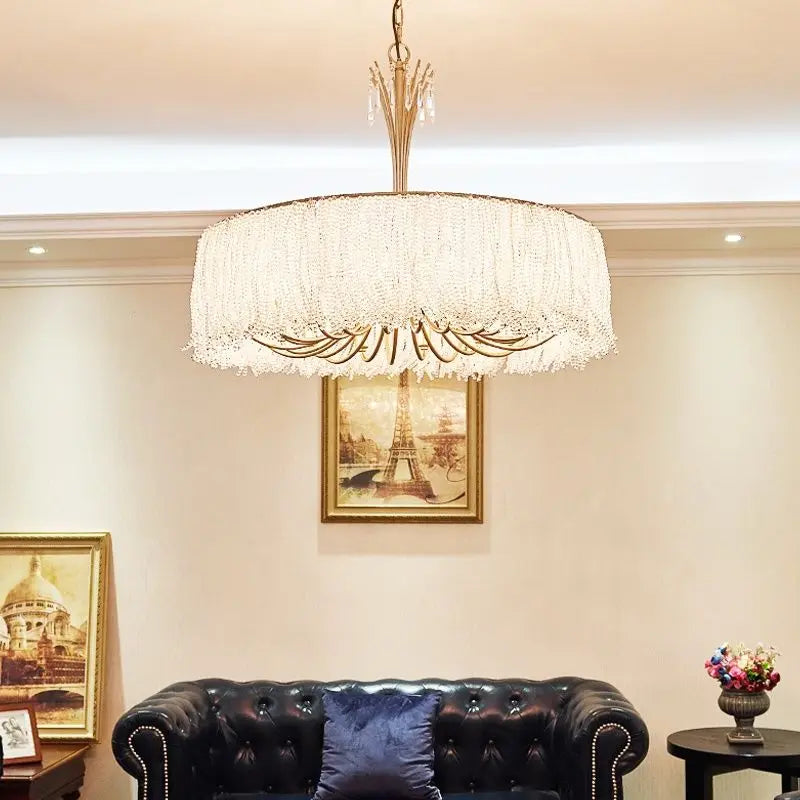 Afralia™ Crystal Chandelier: Modern Clear Glass Pendant Lamp for Villa Hall and Bedroom