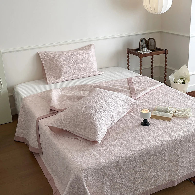Afralia™ Cotton Quilted Bedspread Set With Pillowcases