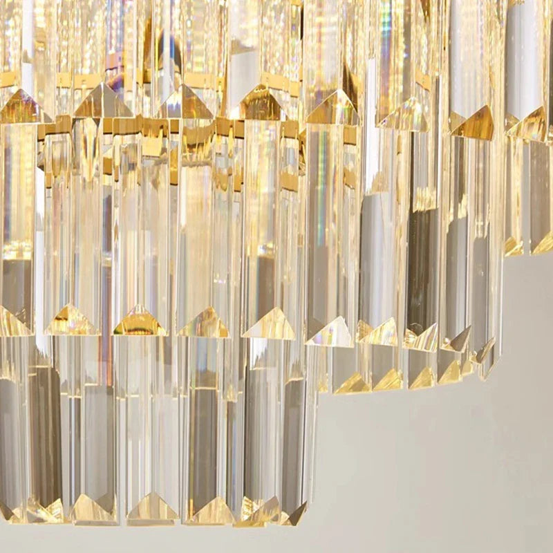 Afralia™ Crystal Chandelier Stair Pendant Light Interior Lighting for Modern Home Decor