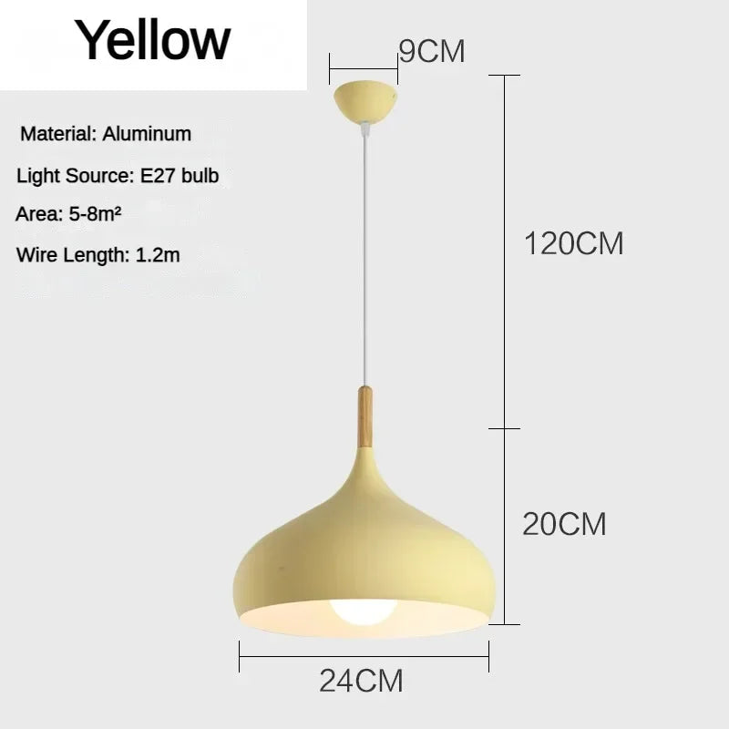Afralia™ Nordic Macaroon Color Pendant Light LED Single Head Chandelier for Kitchen & Cafe