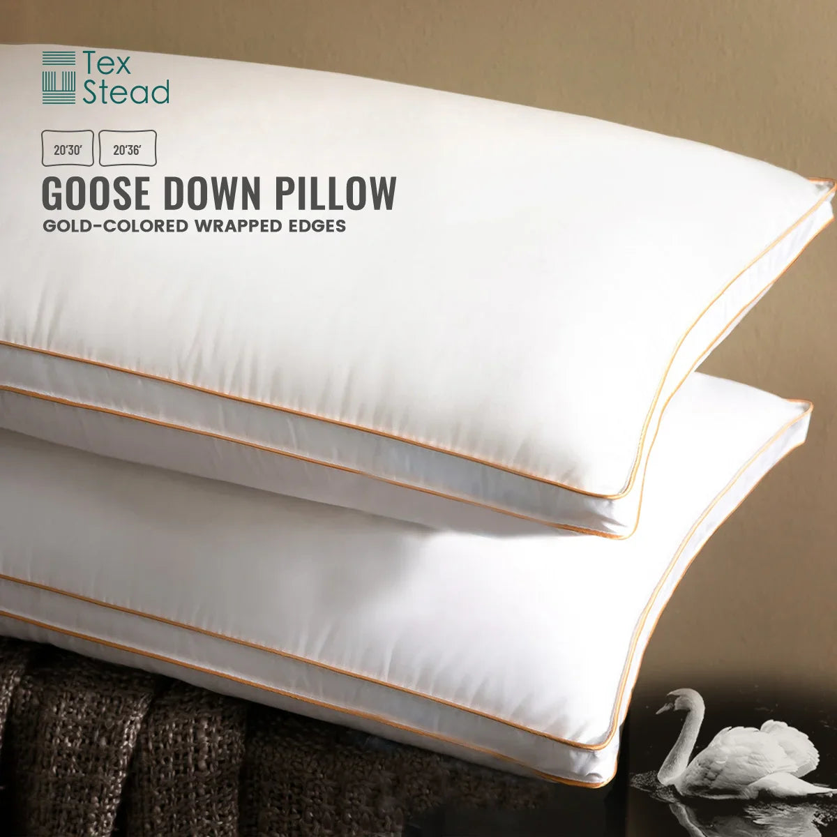 Luxury Goose Down Pillow by Afralia™ - Neck Support for Restful Sleep