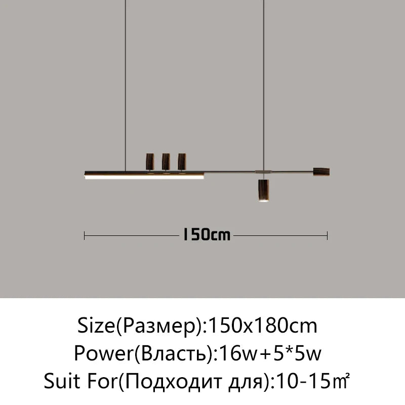 Afralia™ Modern Minimalist LED Ceiling Chandelier for Dining Table Home Indoor Lighting