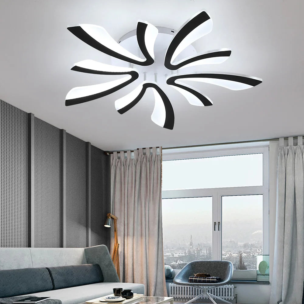 Afralia™ Modern Acrylic LED Chandelier Ceiling Light Fixture with RC Dimming – Indoor Plafon Lamp