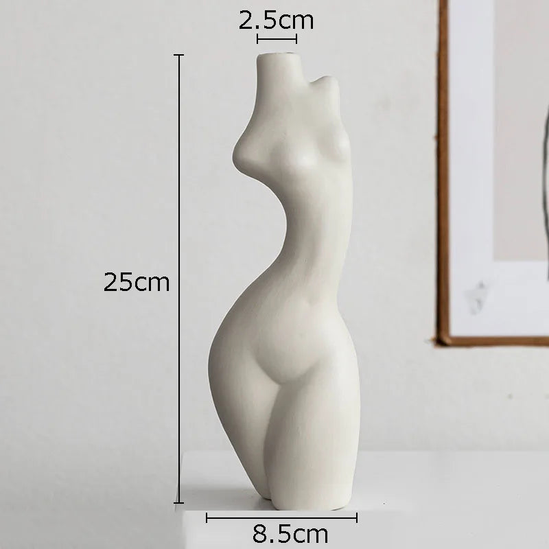 Afralia™ Ceramic Nude Figures Vase Set for Artistic Desk Decor and Floral Arrangements