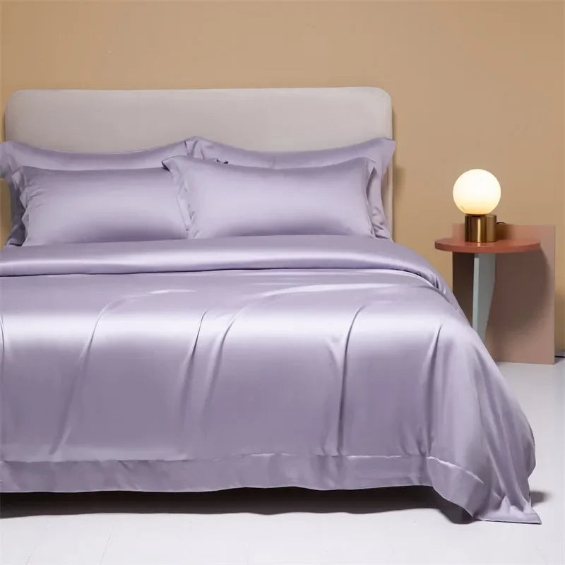 Afralia™ Satin Single Duvet Cover - Cool Solid Color, Smooth Finish