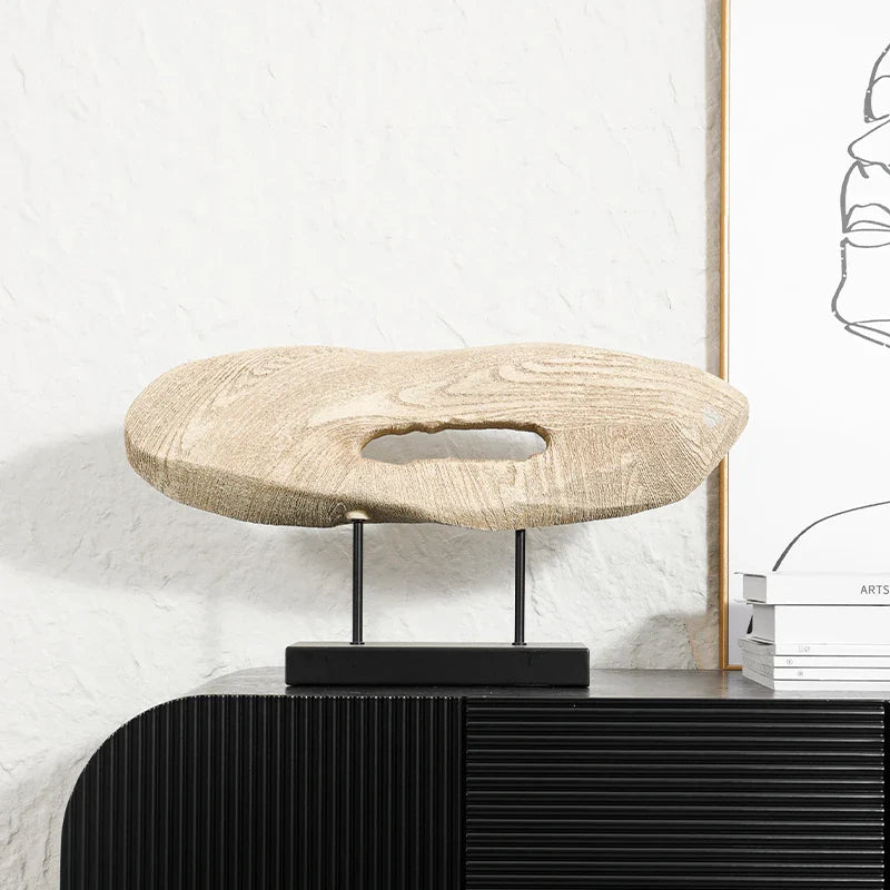 Afralia™ Tree Hole Resin Statue Wood-grain Decorative Figurines for Home Display