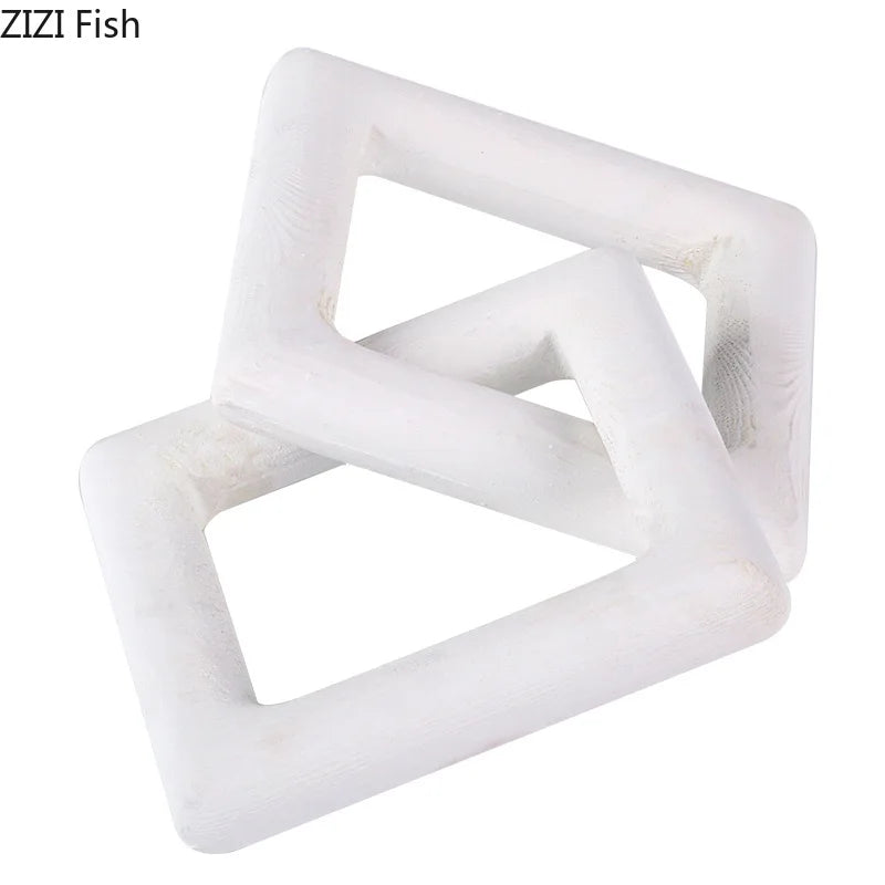 Afralia™ Modern Square Frame Chain Statue Desk Decoration Creative Shackles Sculpture