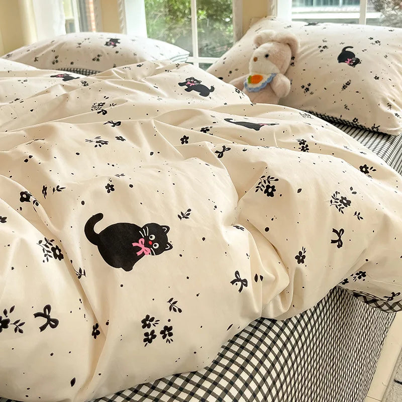 Afralia™ Geometric Pattern Cotton Bedding Set: Soft, Durable Quilt Kit for Adults