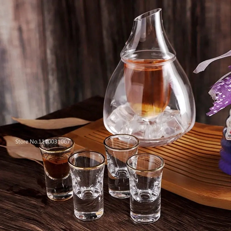 Afralia™ Glass Wine Decanter & Ice Jug Set for Home & Bar