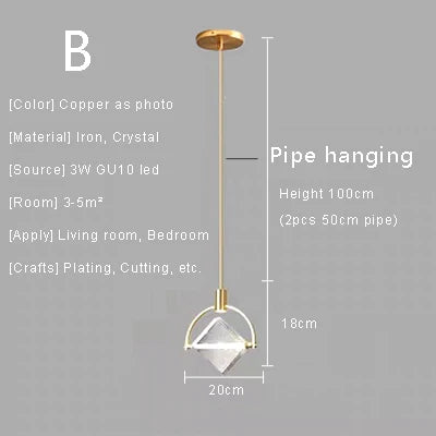 Afralia™ Crystal Pendant Lights Kitchen Fixture for Living Room, Dining Room, and Bedside