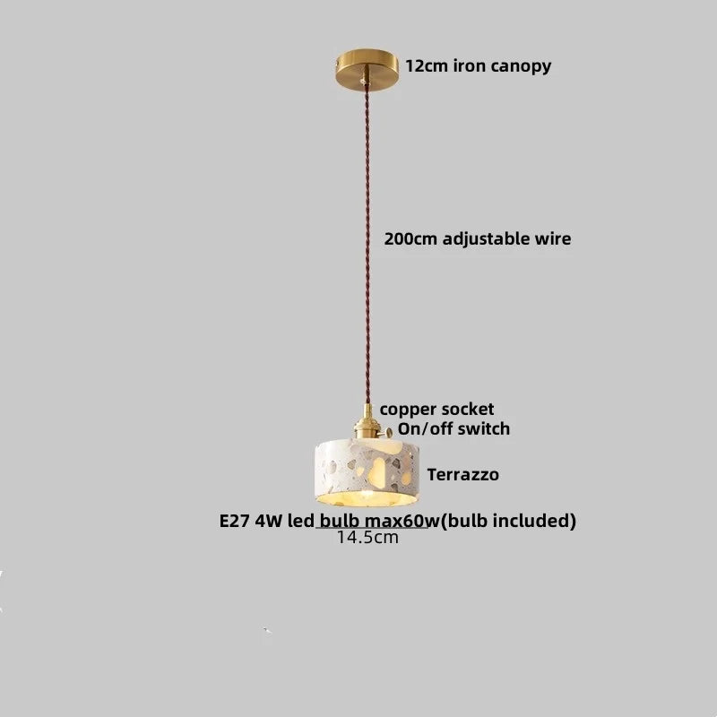 Afralia™ Terrazzo Stone LED Pendant Lamp - Nordic Modern Design