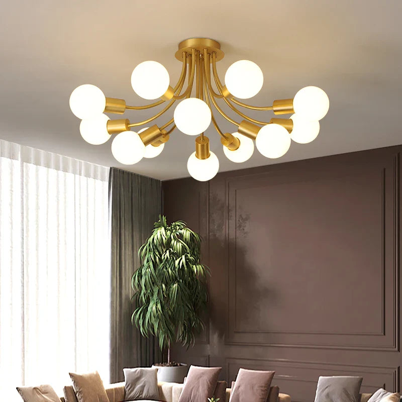 Afralia™ Postmodern Glass Ball Ceiling Lamp Luxury Nordic Interior Dining Room Lighting