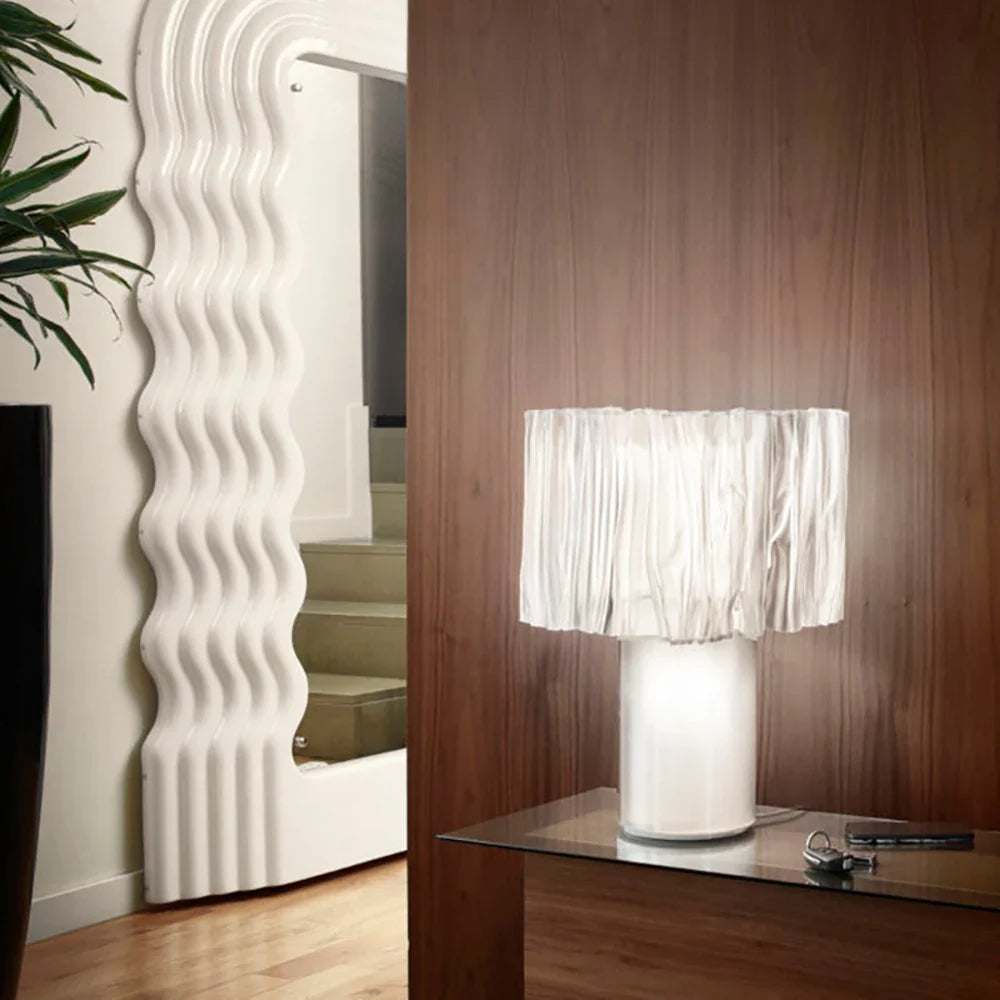 Afralia™ Wave LED Acrylic Table Lamp Modern Luxury Night Light Bedroom Decoration