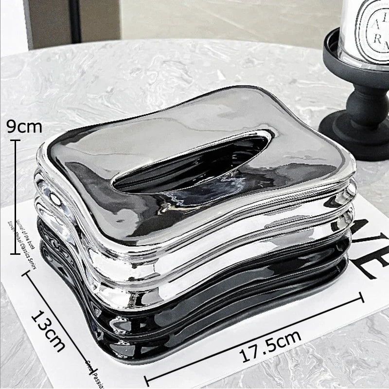 Afralia™ Multi Layer Ceramic Tissue Box - Stylish Desk and Home Decor