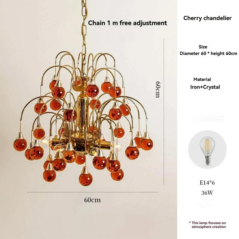 Afralia™ Teardrop Murano Glass Chandelier in Red Purple - Cherry Atmosphere Decor