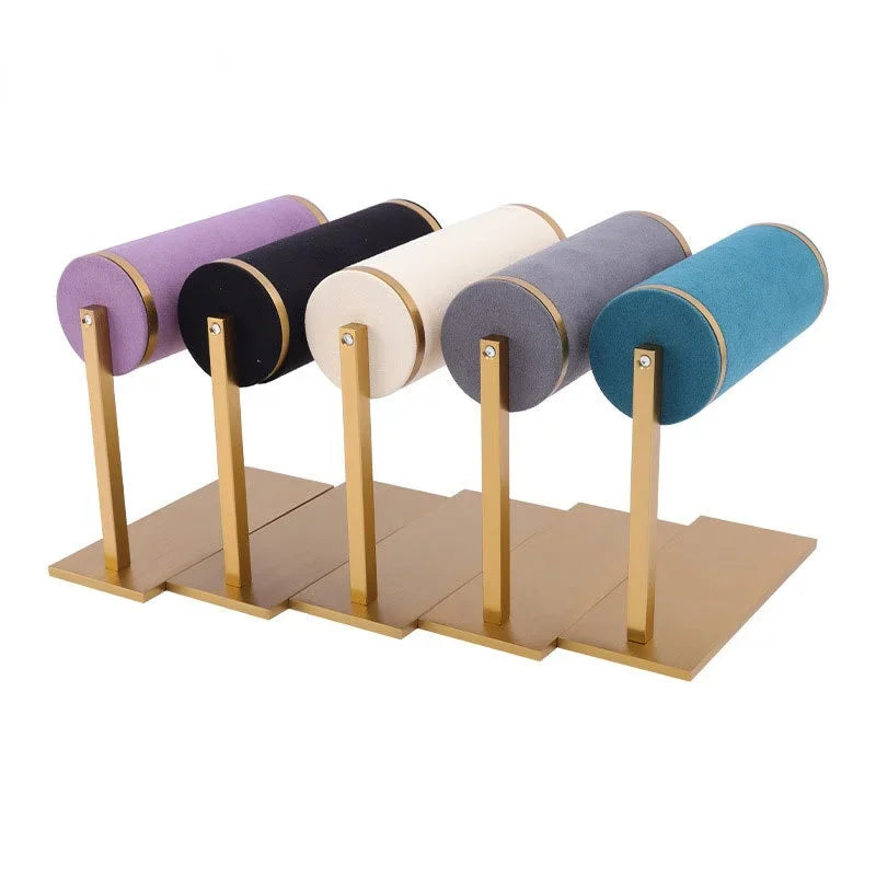 Afralia™ Velvet T-bar Bracelet Watch Organizer Display Stand