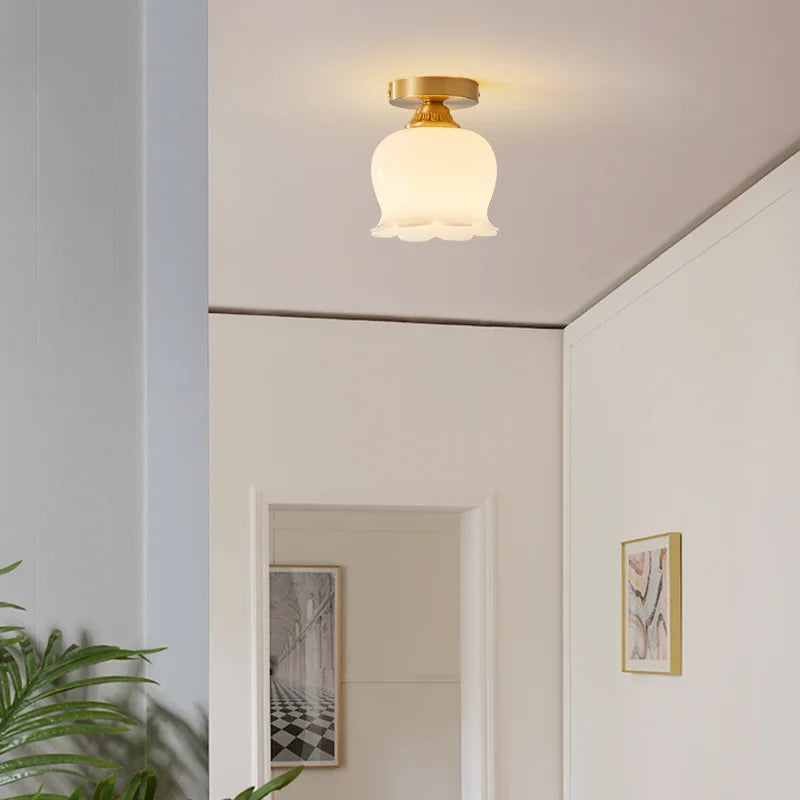Afralia™ LED Resin Copper Ceiling Light Fixture for Aisle Porch Living Room