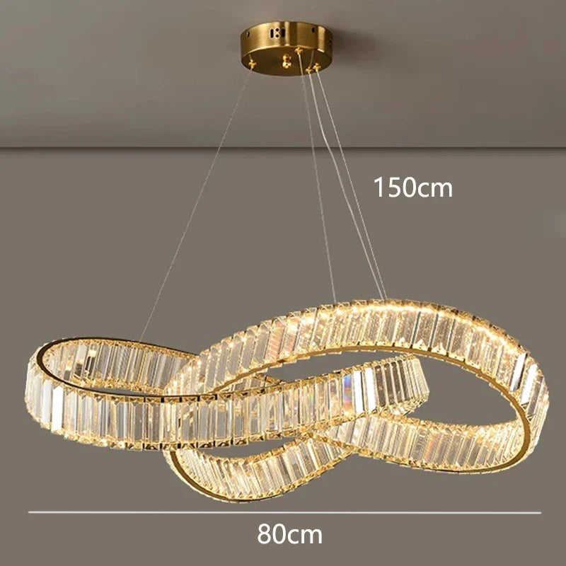 Afralia™ Crystal Chandelier Pendant Lamp for Modern Living Room & Dining Room Lighting