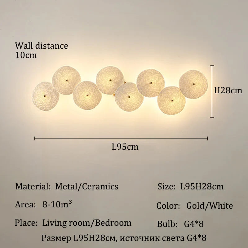 Afralia™ Modern Ceramics Wall Sconces LED Lights for Home Living Room Decor