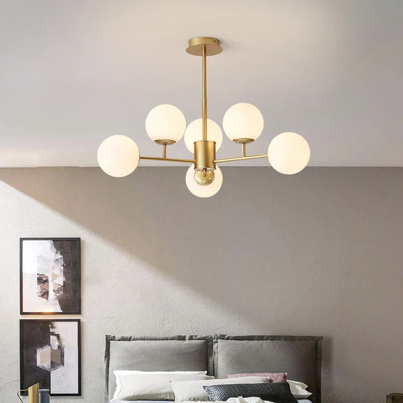 Nordic Glass Ball Chandelier Pendant by Afralia™ - Modern Living Room Kitchen Bedroom Lighting
