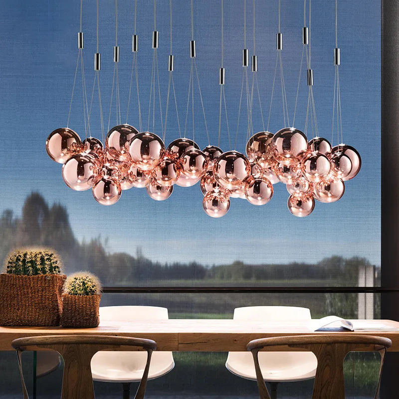 Afralia™ Glass Ball LED Pendant Chandelier for Modern Spaces