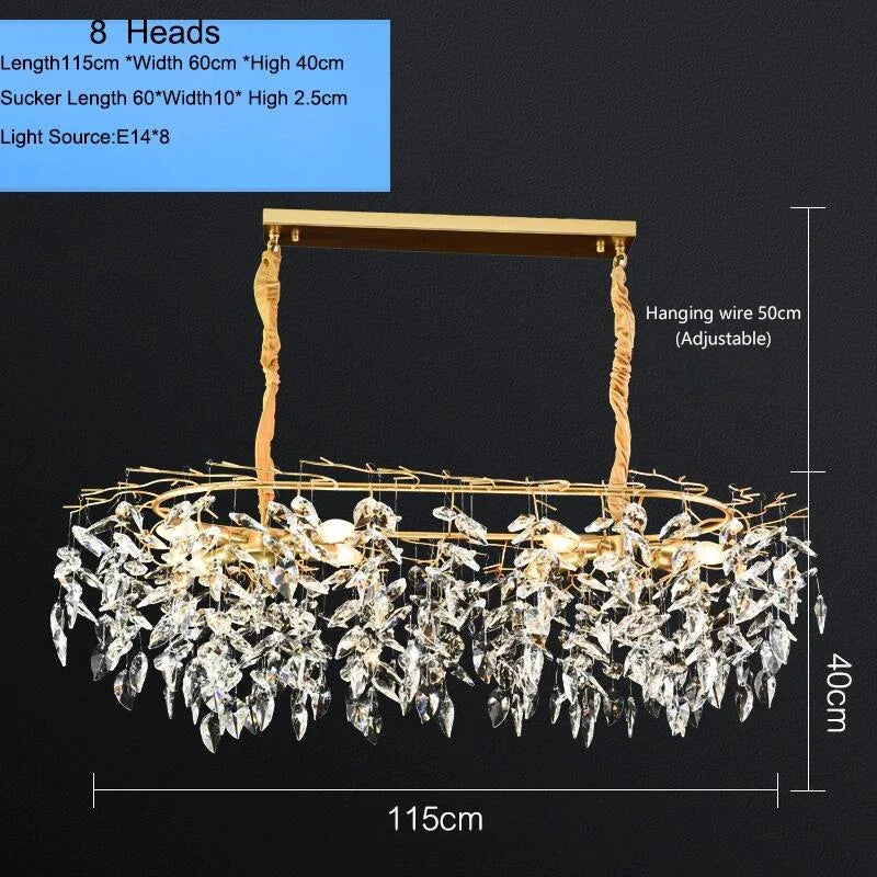 Afralia™ Vintage Crystal Ceiling Lamp LED Chandelier for Living Room & Bedroom