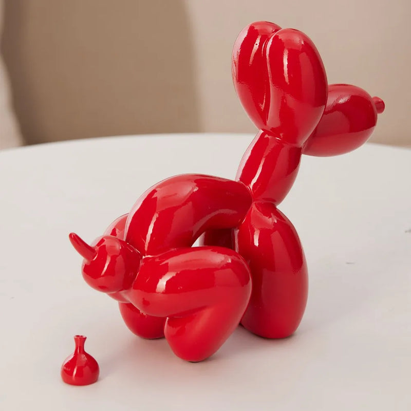 Afralia™ Dog Balloon Poop Resin Sculpture Funny Pop Art Statue Home Decor