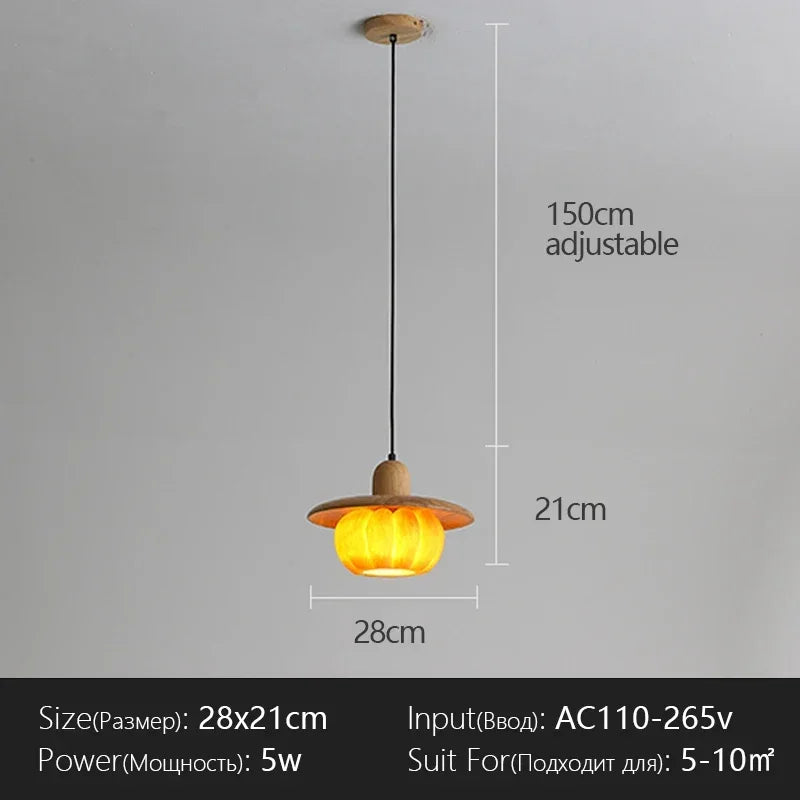 Afralia™ Modern Nordic Pumpkin Chandelier & Table Lamps Set for Living Room & Corridor