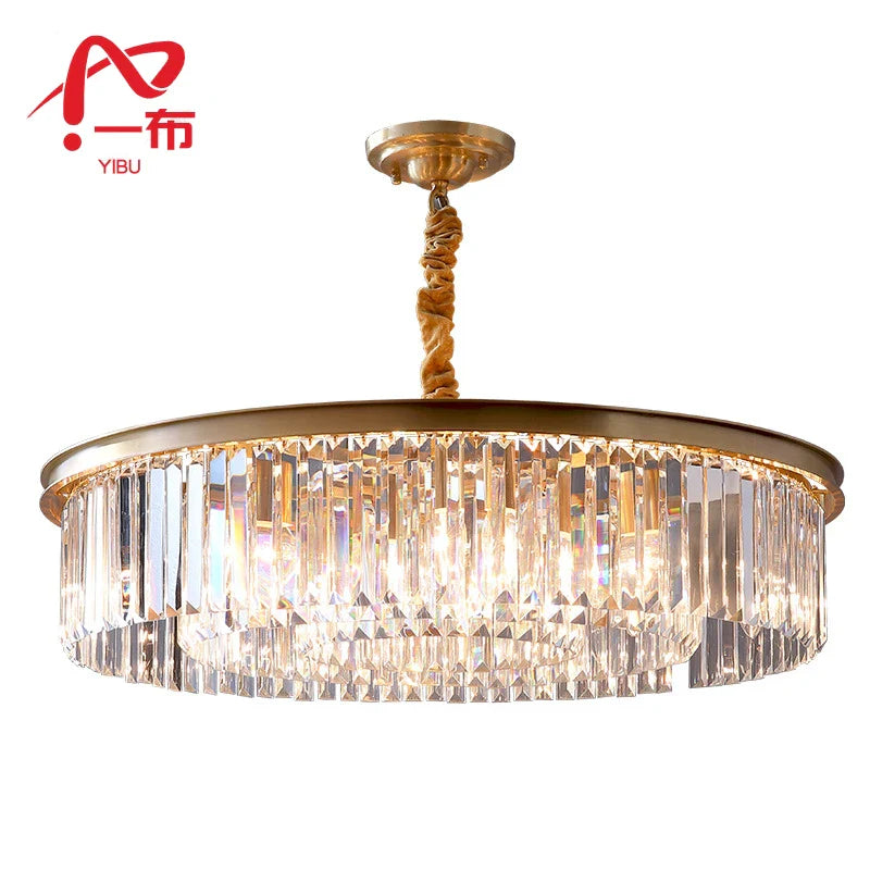 Afralia™ Modern Crystal Chandelier Ceiling Lamp Dual Purpose for Bedroom Living Room E14 LED