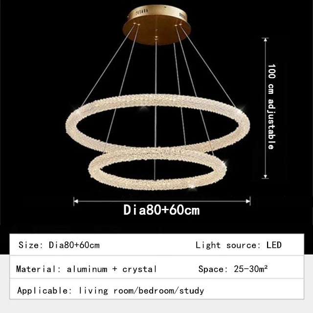 Afralia™ Nordic K9 Crystal LED Chandelier for Elegant Home Decor Lighting
