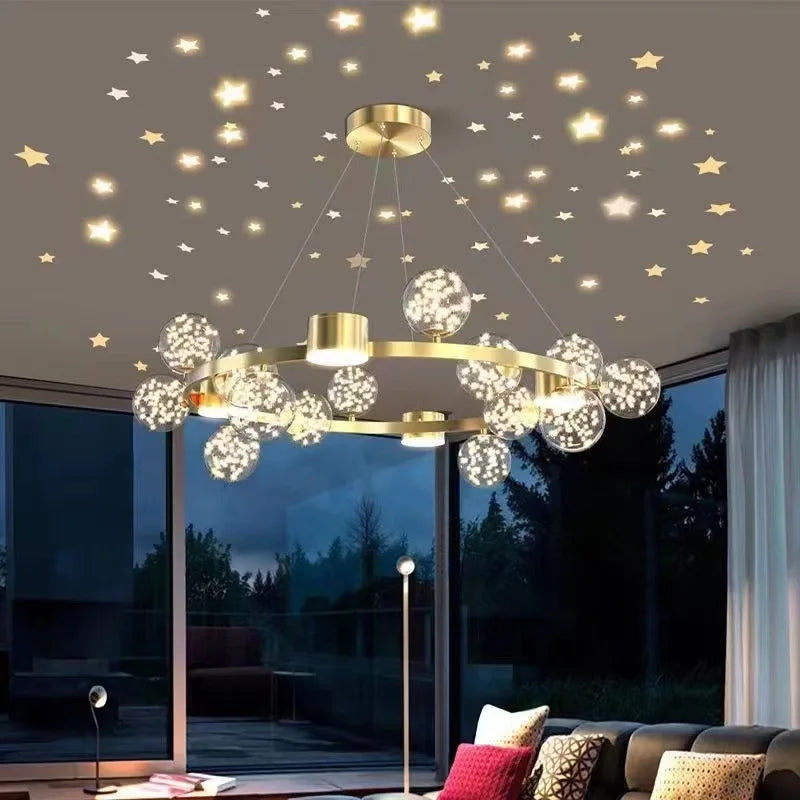 Afralia™ Modern Iron Glass LED Chandelier for Home Decor Lighting Fixtures