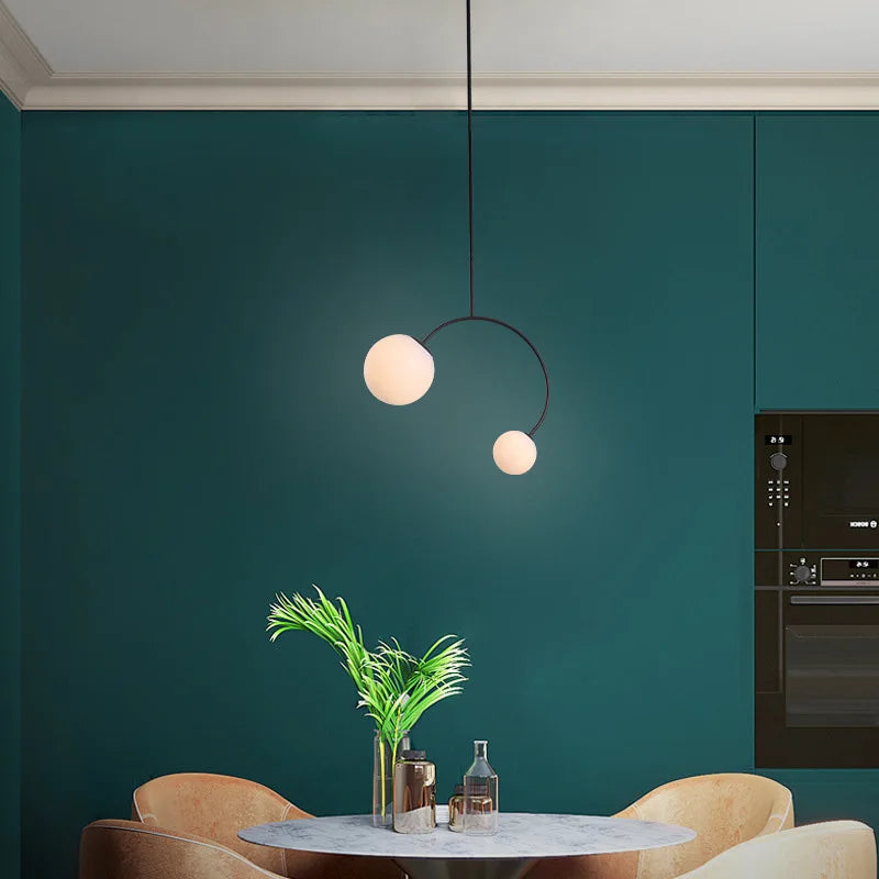 Afralia™ Glass Ball Pendant Lights For Dining Room Bedroom Study Restaurant Bar Coffee Decor