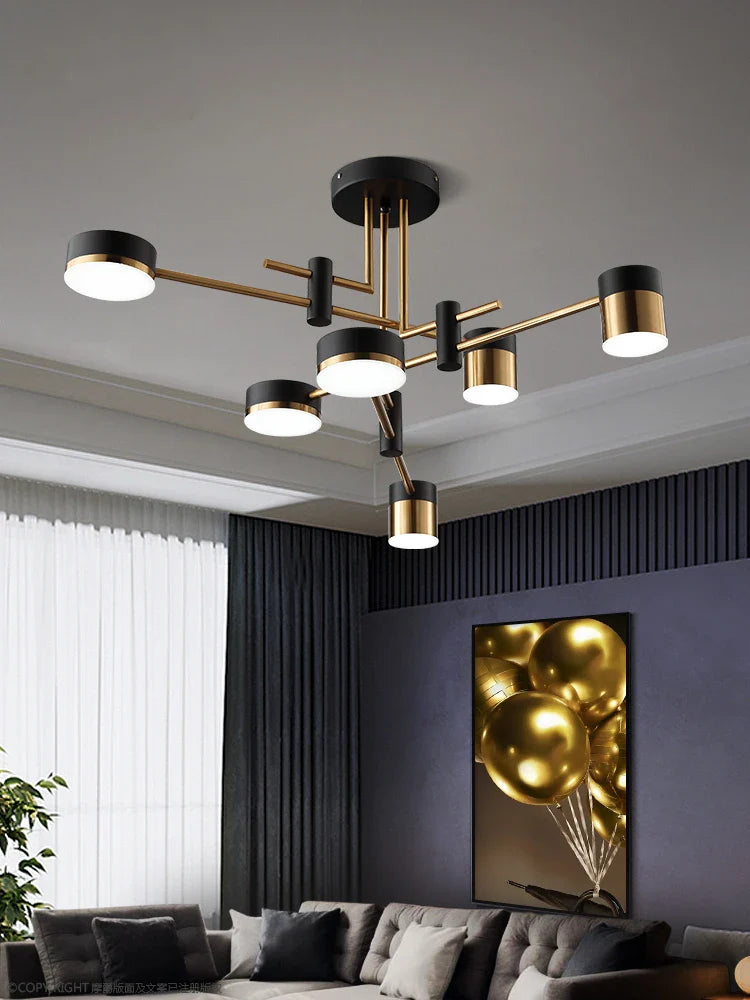 Afralia™ Modern Chandeliers Living Room Kitchen Dining Pendant Lights 3 Color Dimmable