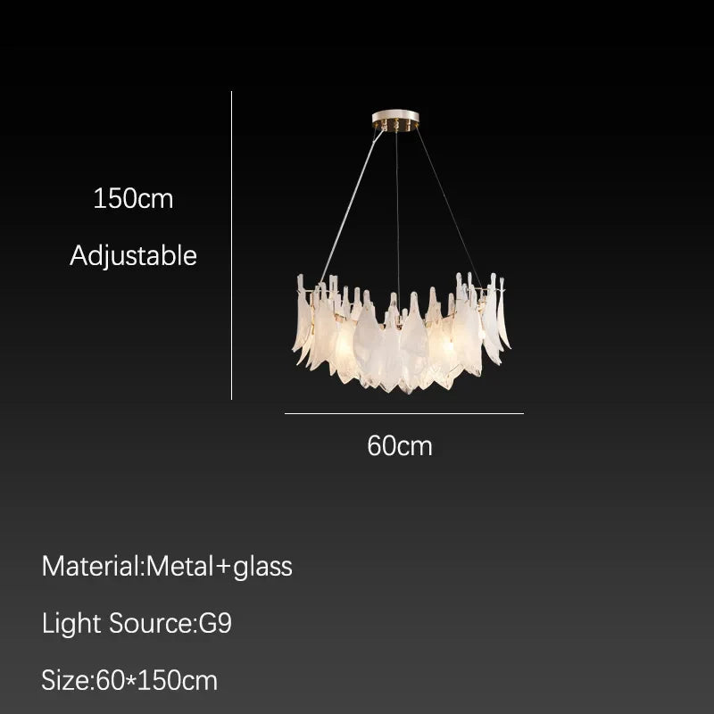 Afralia™ Cloud Mist Glass Chandelier with G9 Light Source - Luxury Home Decoration