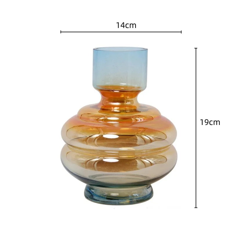 Afralia™ Gradient Glass Vase for Stylish Flower Arrangements and Home Decor
