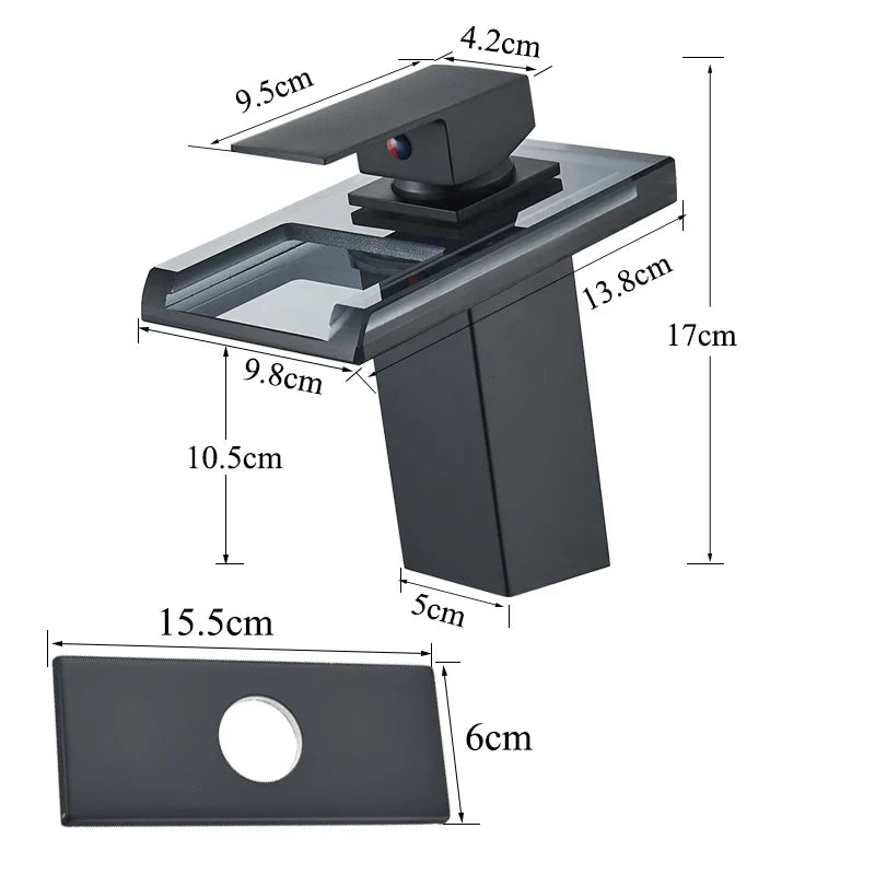 Afralia™ LED Color Changing Waterfall Basin Faucet with Mixer Tap for Bathroom Sink