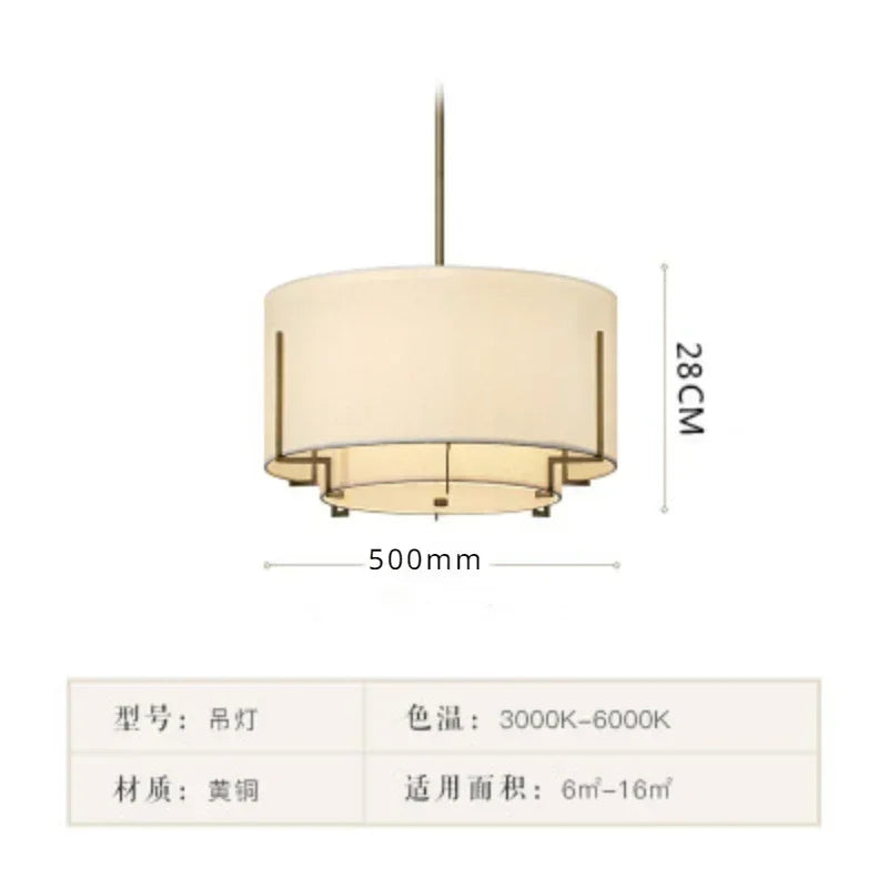 Afralia™ Simple Retro Fabric Cloth Chandelier for Living Room and Bedroom