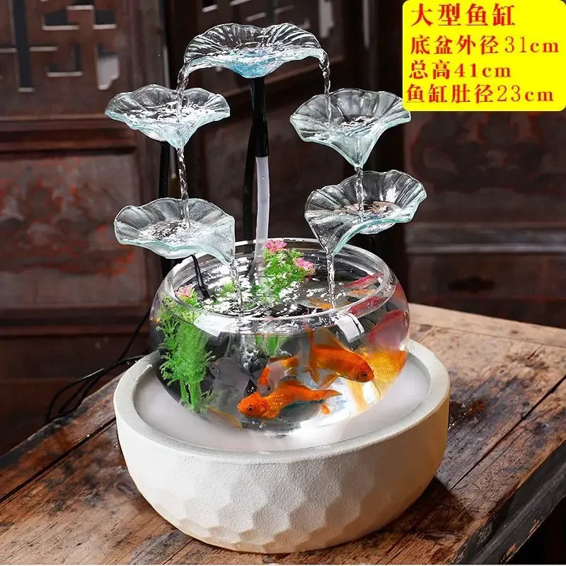 Afralia™ Serene Waterscape Fountain Decor for Living Room TV Cabinet & Desktop