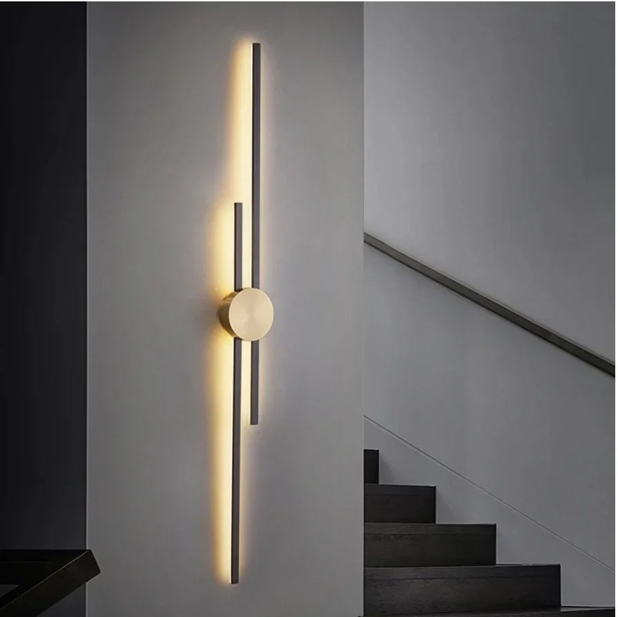 Afralia™ Postmodern Gold LED Wall Lamp Copper Sconce for Living Room