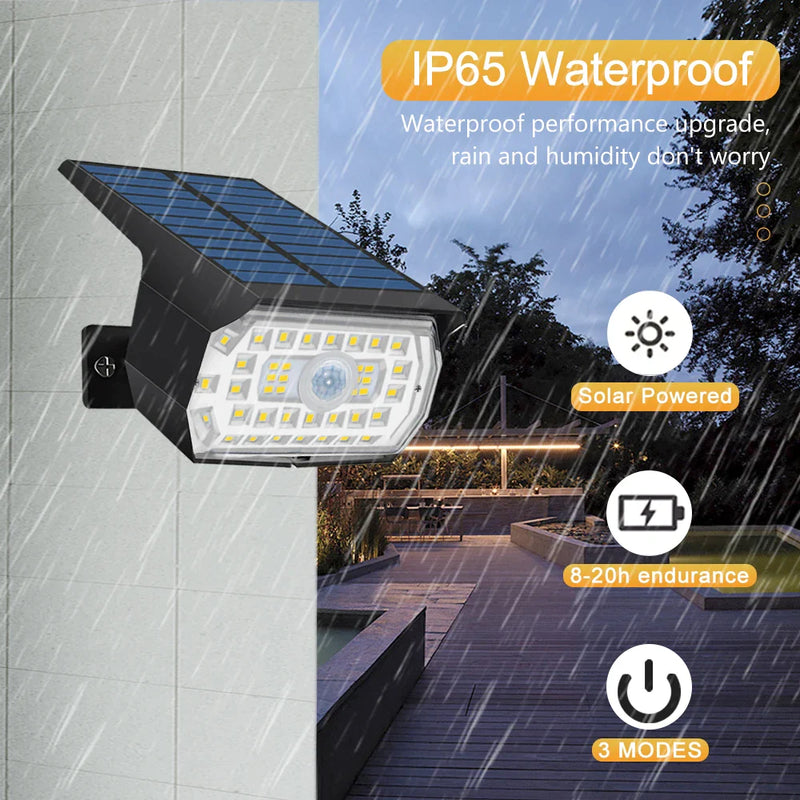 Afralia™ Solar Motion Sensor Lights Outdoor Waterproof Spotlights, 56 LED, 3 Modes