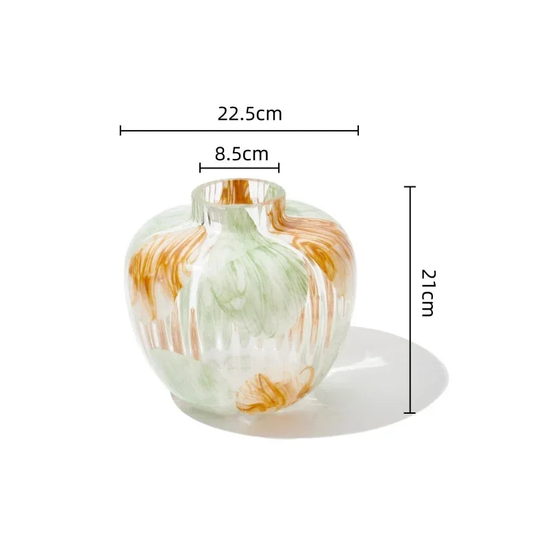Afralia™ Clear Glass Vase Irregular Pattern for Home Decor and Dried Flowers